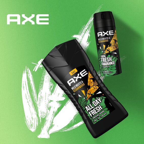 Axe Duschgel Green Mojito & Cedarwood für langanhaltende Frische und Duft nach der Dusche dermatologisch getestet 250 ml