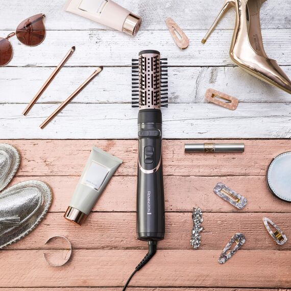 Remington Warmluftbürste rotierend (automatisch) Curl & Straight 3-in-1 Ionen Styler: Volumen, Locken & glatte Styles, 4 Aufsätze (Volumenstyler, Lockenstab, Stylingkonzentrator, Paddlebürste) AS8606
