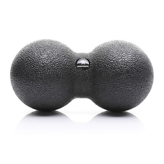 BODYMATE SET aus Faszien-Ball (Durchmesser 8CM) und Faszien-DUO-Ball (8x16cm) Schwarz, Selbstmassage-Ball für Faszientraining