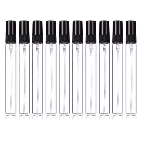 Enslz 10 ml Parfüm-Sprühflaschen, nachfüllbar, leer, für Reisen, transparent, nachfüllbar, Zerstäuber, Glasflaschen, 10 Stück (10 ml)