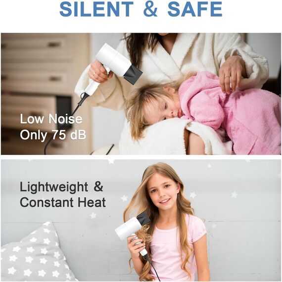 (OUTLET) Ionen Föhn AC Motor 1800W Haartrockner, slopehill Schnelltrocknen Hair Dryer, Haarfön mit Heiß-/Kalttaste, 3 Fön Concentrators and Diffuser, 3 Temperatureinstellungen, 2-Gang (weiß)