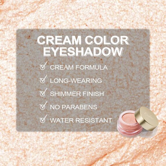 Oulac Glitzer Lidschatten Heller Pfirsich| Lidschatten & Highlighter Duo| Wasserfest & Langlebig| Transparent Glitzer Finish| Verblendbares & faltenfreies Augen-Makeup| Vegan |12g (07)