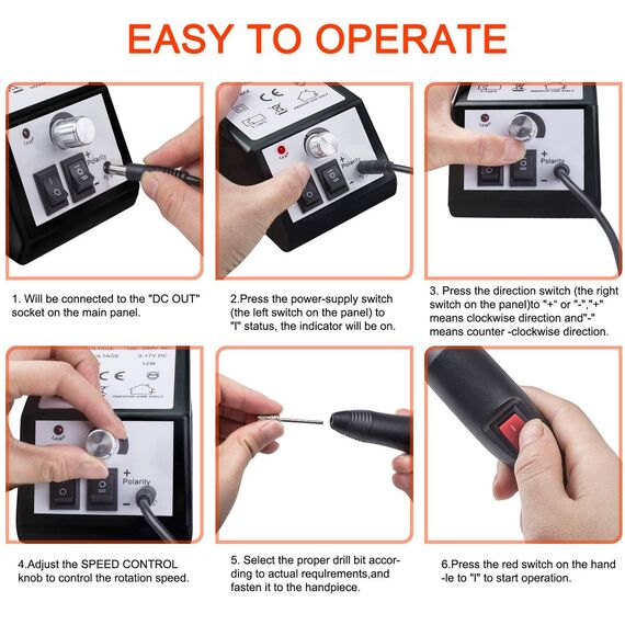 Nagelfräser Elektrische, Elektrische Nagelfeile Maniküre Set, Nagelfeile Elektrisch, 20000u/Min Einstellbarer Geschwindigkeit für Acrylnägel Gelnägel Kallus Entfernen