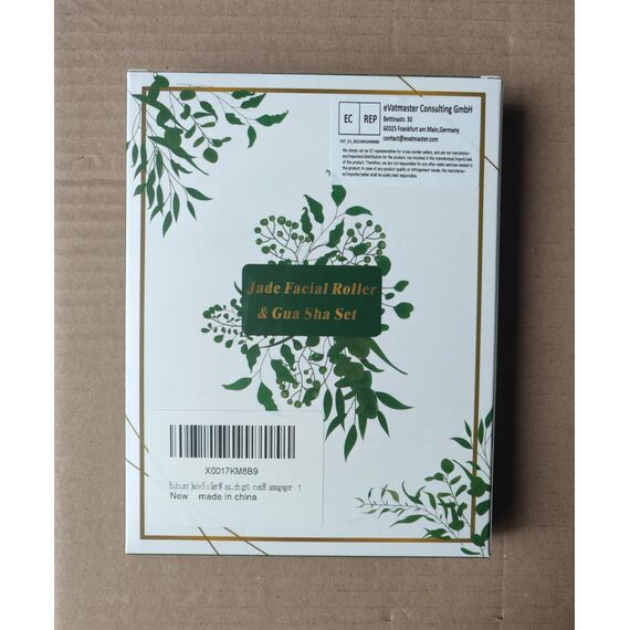 Bubuxy Jade Roller Massage Set, natürlicher Anti-Aging-Gesichtsroller bei Augenschwellungen, zur Hautstraffung, Verjüngung von Gesicht und Hals, natürlich grünes Massagegerät