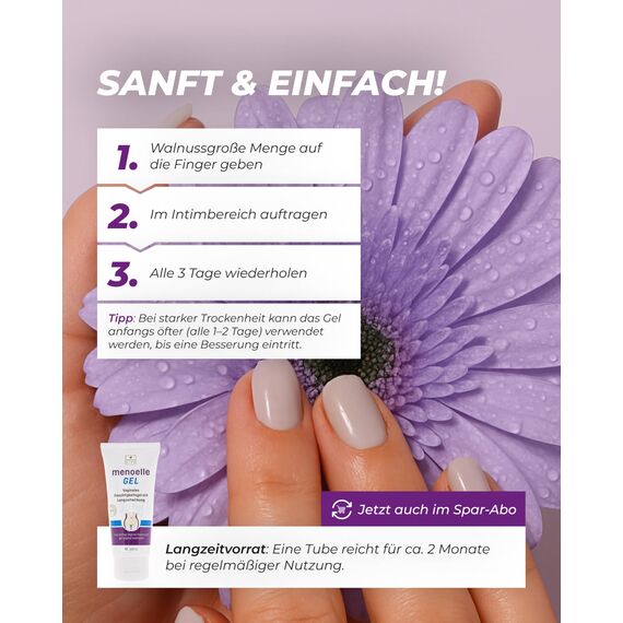 menoelle® Bio Vaginalgel – pflegt das Scheidenmilieu bei bakterieller Vaginose & Scheidenpilz, ideal bei Juckreiz, Brennen, Ausfluss, Geruch; spendet Feuchtigkeit & reguliert pH-Wert – 100 ml