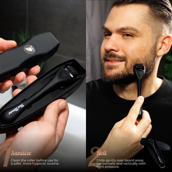 Red-Blooded Bartroller 0,5mm – Dermaroller mit 540 Titan-Mikronadeln für Bartwachstum & Haarwachstum bei Männern