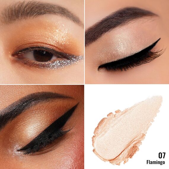 Oulac Glitzer Lidschatten Heller Pfirsich| Lidschatten & Highlighter Duo| Wasserfest & Langlebig| Transparent Glitzer Finish| Verblendbares & faltenfreies Augen-Makeup| Vegan |12g (07)