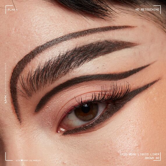 NYX Professional Makeup Epic Wear Semi-Permanent Liquid Liner, Langlebig, Wasserfest, Eyeliner und Body Art für Gesicht und Körper, Mattes Finish, Farbe: 02 Braun