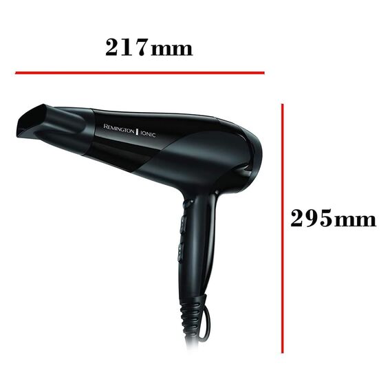 Remington Haartrockner Ionen [leicht, Diffusor & Stylingdüse] schwarz (2200W, Keramik-Ionen: schonendes Styling & gleichmäßige Wärmeverteilung, 3 Heiz- & 2 separate Gebläsestufen + Abkühlstufe) D3198