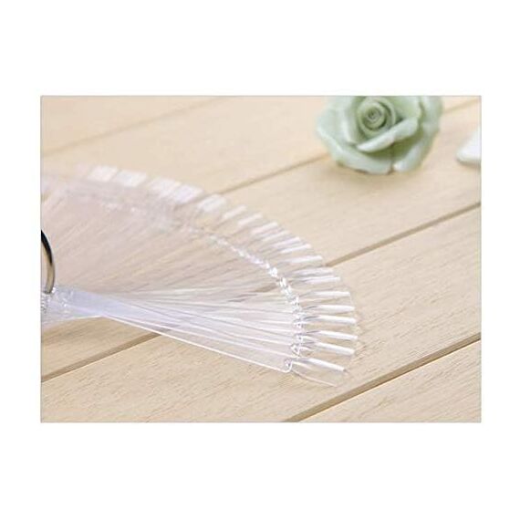 50 Stück Nail Art Tips Ring Stick, Pkouocry Transparent Farbe Karte Platten Nagellack Display Ring Sticks, Nagel Salon Übungen Display Nail Tips für Display und Praxis DIY Nail Art