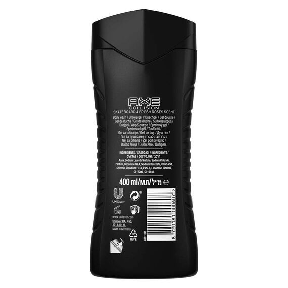 Axe XL Skateboard & Fresh Roses 3in1 Duschgel Herren Body Hair Face 12h frischen Duft auf Pflanzenbasis (1 x 400 ml)