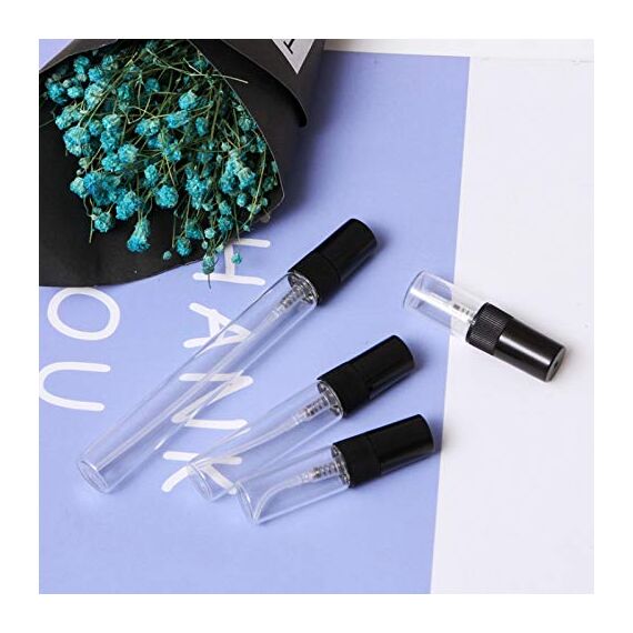 Enslz Parfümzerstäuber, nachfüllbar, Mini, Leer, Reise, transparent, nachfüllbar, Glasflaschen, 30 Stück (2 ml, schwarz)