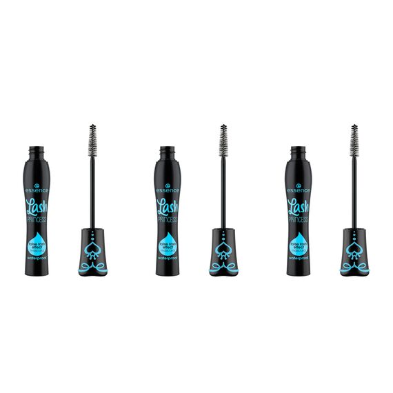 essence Lash PRINCESS false lash effect mascara waterproof, Schwarz, vegan, wasserfest, ohne Mikroplastikpartikel, Nanopartikel frei, 3er Pack (3x12ml)