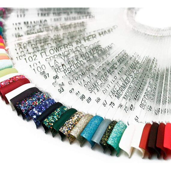 50 Stück Nail Art Tips Ring Stick, Pkouocry Transparent Farbe Karte Platten Nagellack Display Ring Sticks, Nagel Salon Übungen Display Nail Tips für Display und Praxis DIY Nail Art