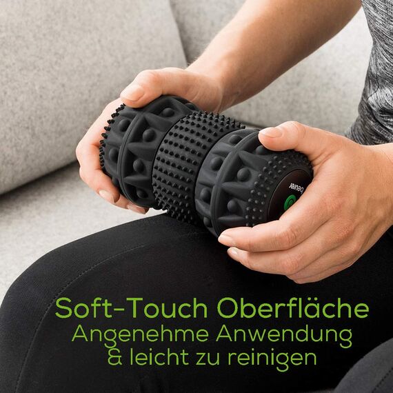 Beurer MG 35 Deep Roll Massagerolle mit Vibration, Faszienrolle zur Triggerpunktmassage, 3 Intensitätsstufen, Massagemodus, vielseitig anwendbar, tiefenwirksam