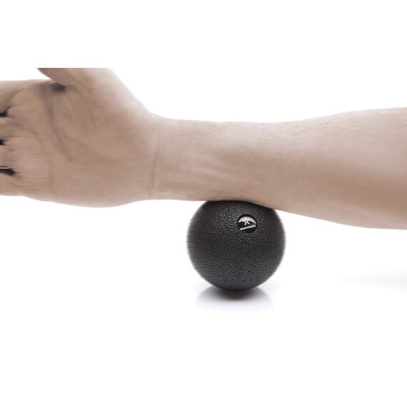 BODYMATE Faszien-Ball Durchmesser 8cm Schwarz, Selbstmassage-Ball klein Faszientraining Massagebälle Fuß-Massage Triggerball