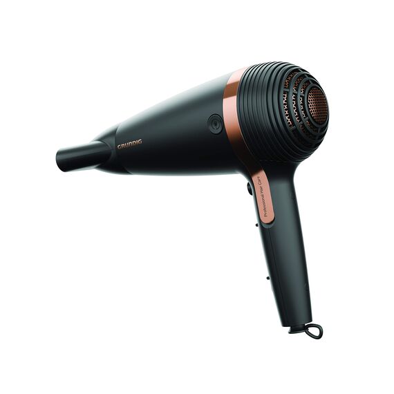 GRUNDIG Naturashine HD 7081 Haartrockner mit Ionic- Funktion, Keramik Schutz, Cool Touch Stylingdüse, 2100 W, 3 Temperatur- und 2 Luftstromstufen, Kaltstufe, einziehbares Kabel, Schwarz / Roségold