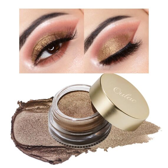 Oulac Lidschatten Goldene| Hochpigmentierter Creme-Lidschatten| Wasserfest & Langlebig| Satiniertes Metallic Finish|Verblendbar & Faltenfreies Augen-Makeup|Vegan & Cruelty-Free|12g (03)