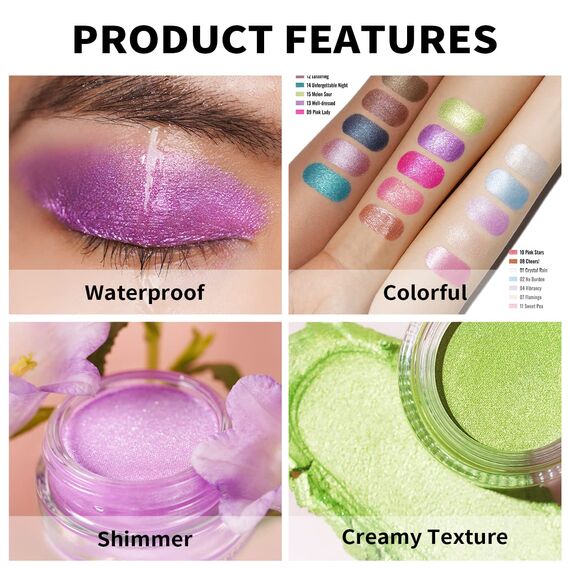 Oulac Lidschatten Goldene| Hochpigmentierter Creme-Lidschatten| Wasserfest & Langlebig| Satiniertes Metallic Finish|Verblendbar & Faltenfreies Augen-Makeup|Vegan & Cruelty-Free|12g (03)