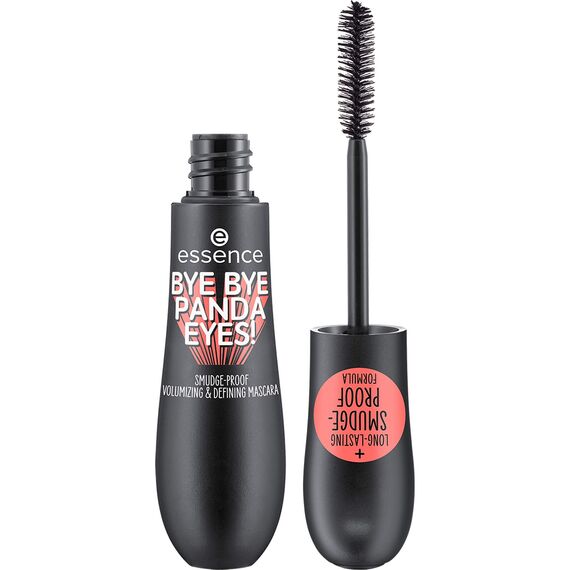 essence BYE BYE PANDA EYES! SMUDGE-PROOF VOLUMIZING AND DEFINING MASCARA, Nr. 01, Schwarz, langanhaltend, vegan, ohne Mikroplastikpartikel, Nanopartikel frei, ohne Parfüm, 3er Pack (3x16ml)