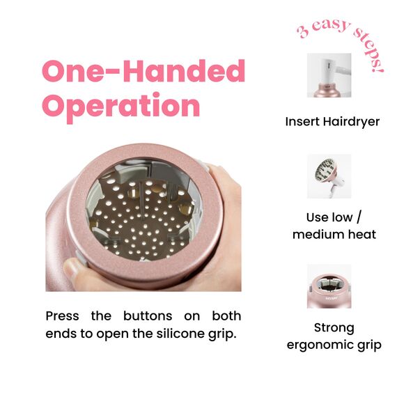 GIHALI Haar Diffusor "Super Stabil" 4,4–6,6 cm für lockiges und welliges Haar, Universalaufsatz für Haartrockner, Diffuser Haare Locken (Lavanda)