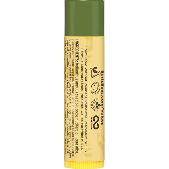 Burt's Bees 100 % natürlicher, feuchtigkeitsspendender Lippenbalsam, Matcha und Honig mit Bienenwachs und grünem Teeextrakt, 4.25g
