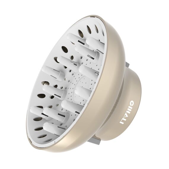 GIHALI Universalaufsatz Haar Diffusor "Super Stabil" 4,4 cm bis 6,6 cm für natürlich lockiges und welliges Haar, Haartrockneraufsatz, Universal Diffusor Aufsatz, Diffuser Haare Locken (Gold)
