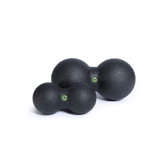 BLACKROLL® DUOBALL Set, Faszienbälle zur Selbstmassage von parallelen Muskelsträngen, Faszien-Duoball für Nacken und Rücken, Set: DUOBALL 08 & 12, mittlere Härte, Made in Germany, Schwarz