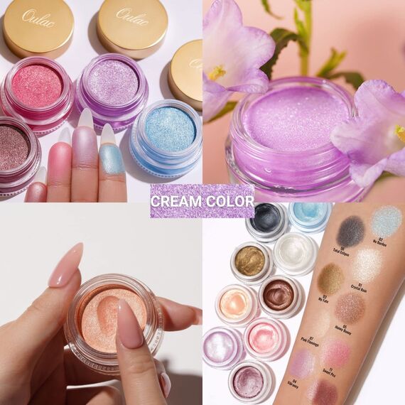 Oulac Lidschatten Braun| Hochpigmentierter Creme-Lidschatten| Wasserfest & Langlebig| Satiniertes Metallic Finish|Verblendbar & Faltenfreies Augen-Makeup|Vegan & Cruelty-Free|12g (05)