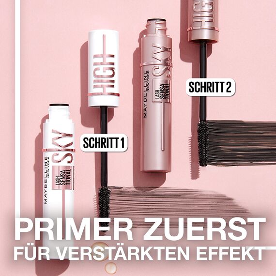 Maybelline New York Sky High Schwarze Wimperntusche für extrem lange Wimpern und Volumen, Lash Sensational Sky High Mascara, Farbe: Very Black, 7,2 ml