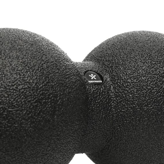 BODYMATE Großer Faszien-DUO-Ball Schwarz, Selbstmassage-Ball für Faszientraining, Durchmesser 12cm Länge 24cm