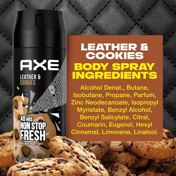 Axe Bodyspray Leather & Cookies Deodorant für Herren, 150 ml, 6 Stück