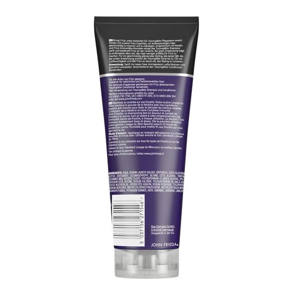 John Frieda - Frizz Ease Traumglätte Shampoo - Inhalt: 250ml - Haarglättung & 72h-Feuchtigkeitssschutz mit Keratin - Für widerspenstiges, mitteldickes bis dickes Haar