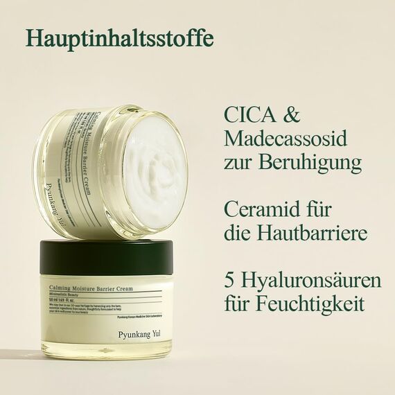 [PKY] Pyunkang Yul Beruhigende Feuchtigkeitsbarriere-Creme, Feuchtigkeitscreme, Beruhigt sofort empfindliche Haut,Hyaluronsäure und Ceramid für Feuchtigkeit, Vegan, Koreanische Hautpflege, 50ml