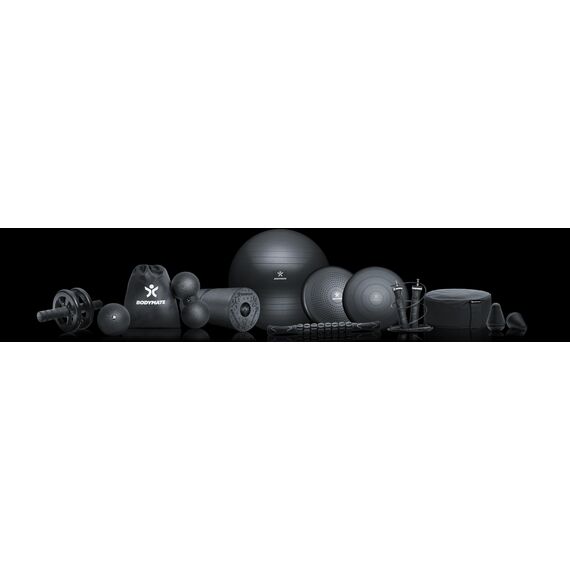 BODYMATE Großer Faszien-Ball Durchmesser 12cm Schwarz, Selbstmassage-Ball für Faszientraining Massagebälle Fuß-Rücken-Arm-Massage Triggerball