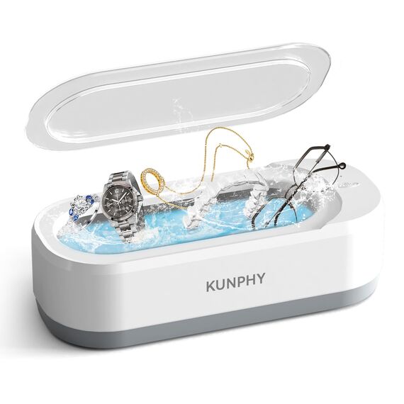 Ultraschallreinigungsgerät Brille, Ultraschallreiniger 350ml 46KHz, Ultraschallgerät Ultrasonic Cleaner für Brillen Schmuck Uhren Zahnschiene Zahnprothesen Kontaktlinsen Glasses Jewelry Aligner