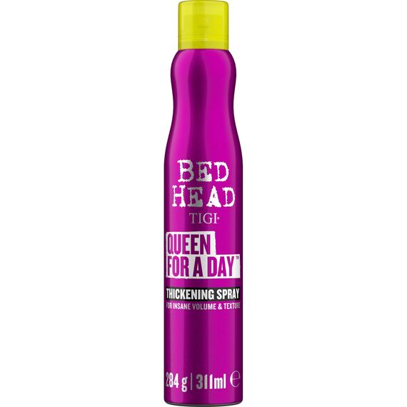 Bettkopf von TIGI | Queen For a Day verdichtendes Haar-Volumenspray | Professionelle volumengebende Haarprodukte | Ideal für feines, plattes und dünnes Haar | 311 ml, Verpackung kann variieren
