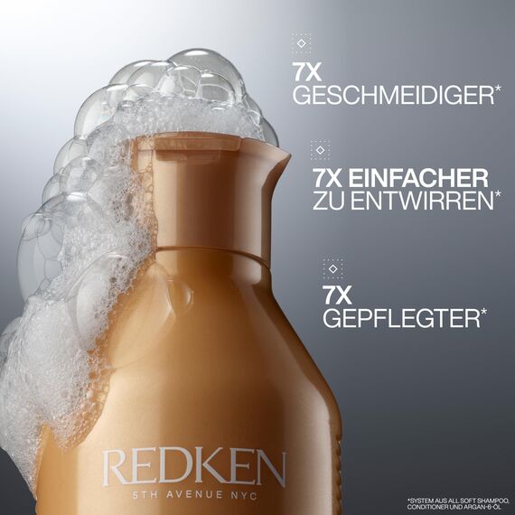 Redken Haarshampoo für trockenes und brüchiges Haar, Belebt und hydratisiert, Mit Omega-6 und Argan-Öl, All Soft Shampoo, 1 x 300 ml