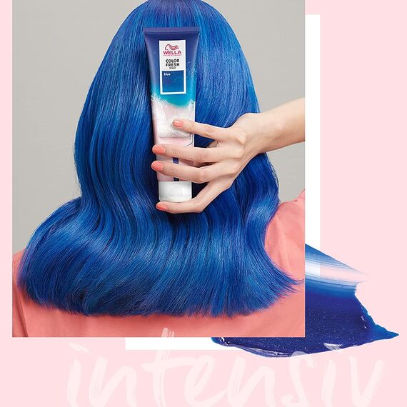 Wella Professionals Color Fresh Mask Blue – Haarkur zum Beleben und Verändern der Haarfarbe – pflegende Tönung mit Avocadoöl – für helles und aufgehelltes Haar – 150 ml