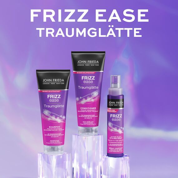 John Frieda - Frizz Ease Traumglätte Shampoo - Inhalt: 250ml - Haarglättung & 72h-Feuchtigkeitssschutz mit Keratin - Für widerspenstiges, mitteldickes bis dickes Haar