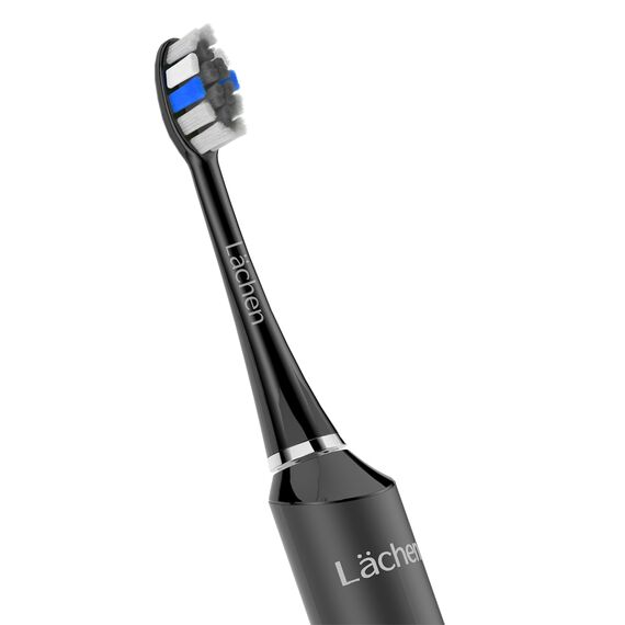 Lächen Standardbürstenkopf,Passend für alle elektrischen Zahnbürsten von Lächen, S131 Schwarz, 4 Stück