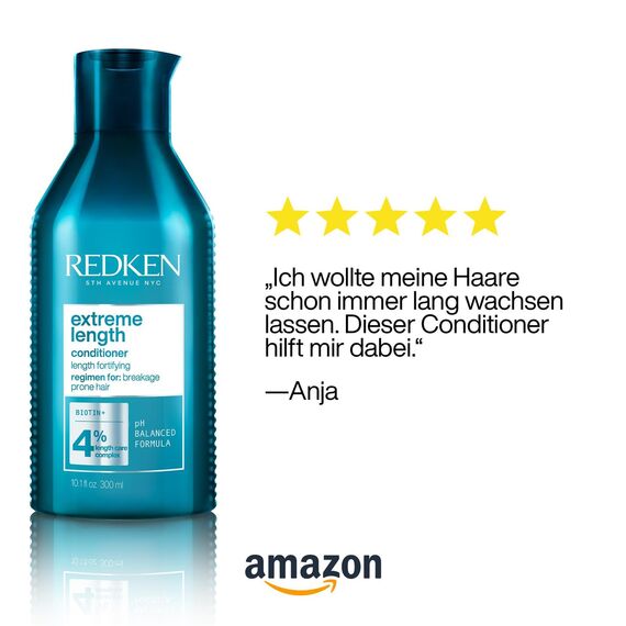 Redken Spülung für lange und starke Haare, Anti Haarbruch, Mit Biotin und Rizinusöl, Extreme Length Conditioner, 1 x 300 ml