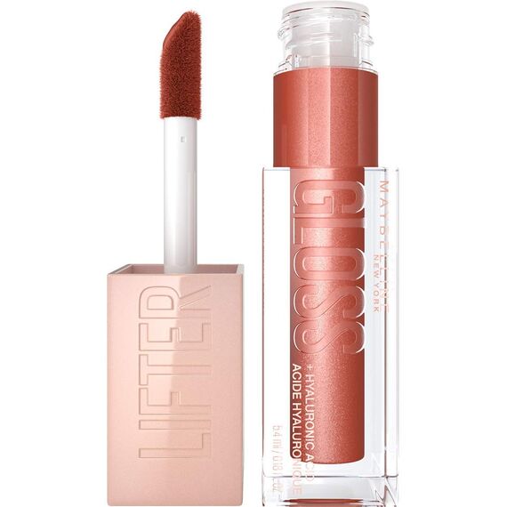 Maybelline New York Glänzender Lipgloss für voller wirkende Lippen, Feuchtigkeitsspendend, Mit Hyaluronsäure, Lifter Gloss, Farbe: Nr. 009 Topaz (Beige), 1 x 5,4 ml