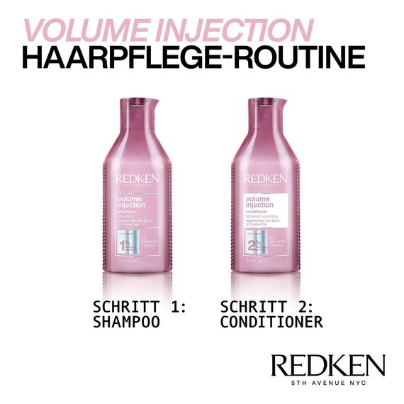 Redken Spülung mit reparierendem Volumen-Boost, Mit Filloxanen und pflegenden Polymeren, Volume Injection Conditioner, 1 x 300 ml