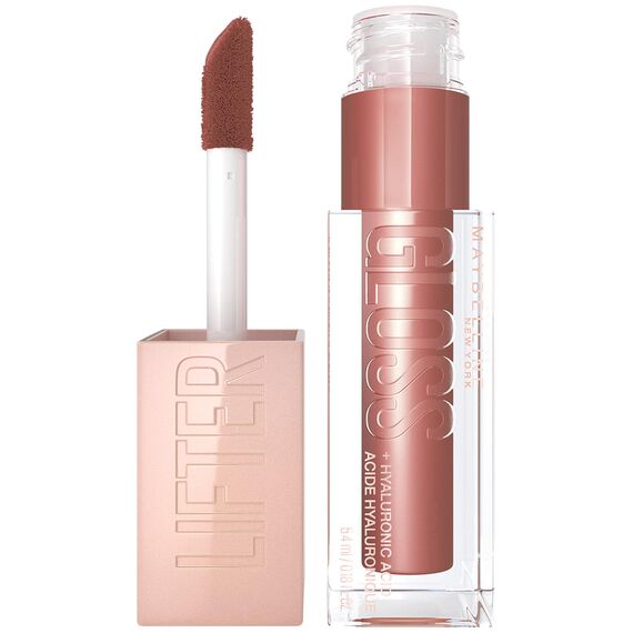 Maybelline New York Glänzender Lipgloss für voller wirkende Lippen, Feuchtigkeitsspendend, Mit Hyaluronsäure, Lifter Gloss, Farbe: Nr. 008 Stone (Braun), 1 x 5,4 ml