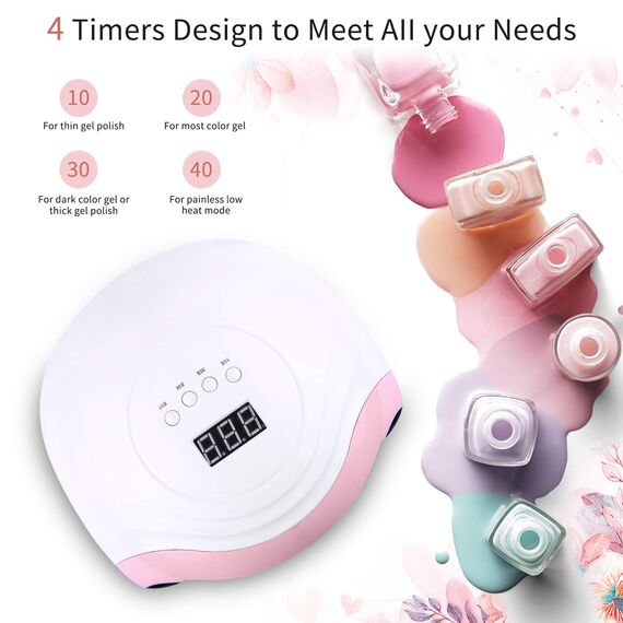 Aokyom 168W Nageltrockner UV LED Lampe für Nägel Professionelle Nagellampe mit 10/30/60/99s Timer LCD Anzeige und Smart Sensor für Finger/Zehennagel und für Alle Gel Nagellack,Gelnägel,Shellac