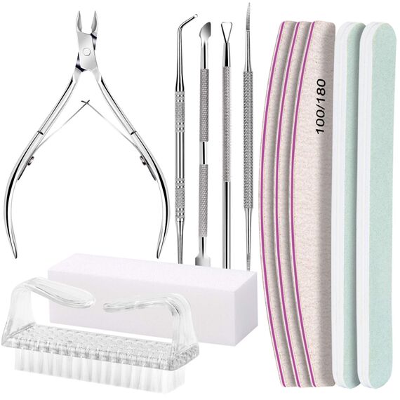 FANDAMEI Buffer Für Nägel, Buffer Für Gelnägel, Maniküre Set, Nagelfeilen Für Gelnägel, Nagelfeile 100/180, Feilen Für Gelnägel, Nagelzange, Nagelhautschieber, Nagelfeilen Set, Maniküre & Pediküre Set