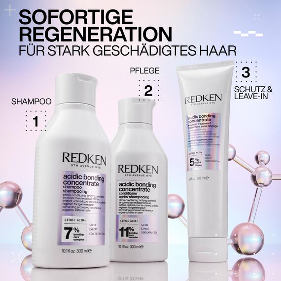 Redken Pflegendes Haarshampoo mit intensivem Schutz vor Farbverlust, Konzentrierte All-In-One Formel, Acidic Bonding Concentrate Shampoo, 1x 300ml