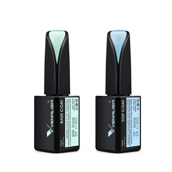 VENALISA 15ml Überlack Top Coat & Unterlack Base coat Long Lasting Unterlack & Überlack Set für Gel Nagellack UV Nagellack Nail Art Salon Design