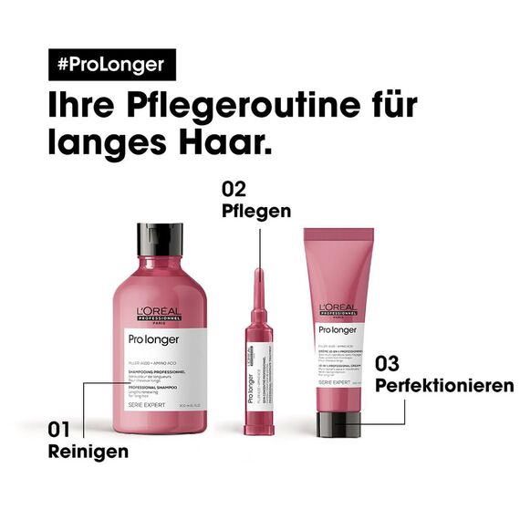 L'Oréal Professionnel Stärkendes Haarshampoo für langes und dünnes Haar, Mit Filler A-100 & Aminosäuren, Serie Expert, Pro Longer Shampoo, 300 ml